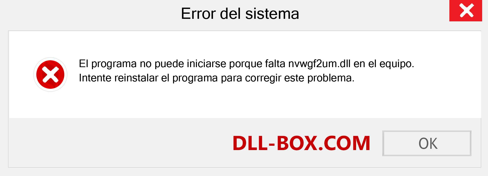 ¿Falta el archivo nvwgf2um.dll ?. Descargar para Windows 7, 8, 10 - Corregir nvwgf2um dll Missing Error en Windows, fotos, imágenes